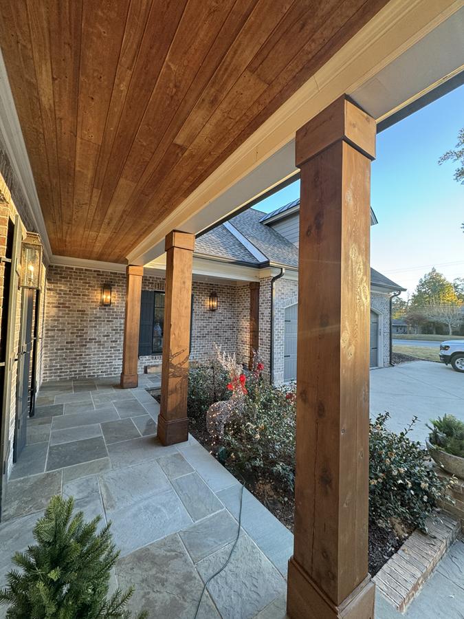 Refinished Cedar Columns in Columbia, SC